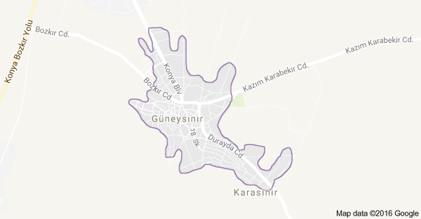 Konya Güneysınır Uydu Görüntüsü ve Haritası
