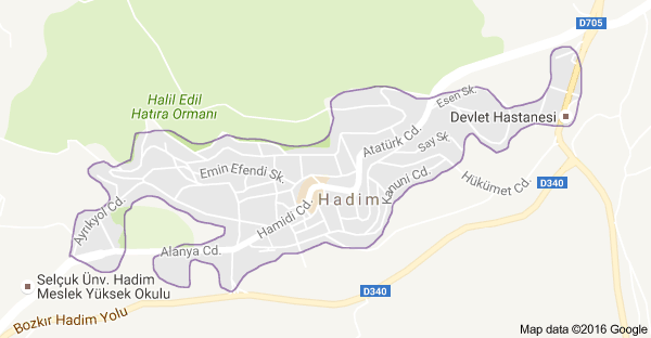 Konya Hadim Uydu Görüntüsü ve Haritası
