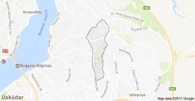 Üsküdar Bahçelievler Mahallesi Uydu Görüntüsü ve Haritası
