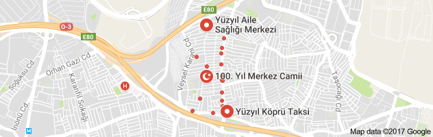 Yüzyıl Mahallesi Uydu Görüntüsü ve Haritası Bağcılar İstanbul