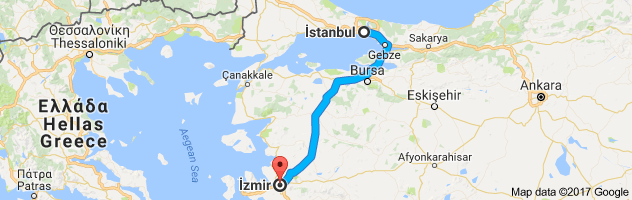İstanbul – İzmir arası kaç km