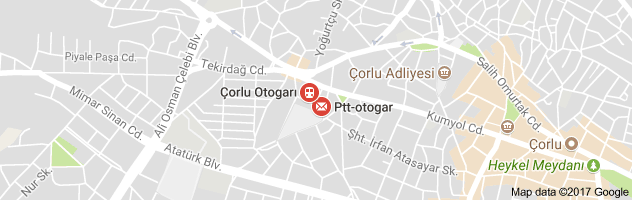 Çorlu Otogarı Uydu Görüntüsü