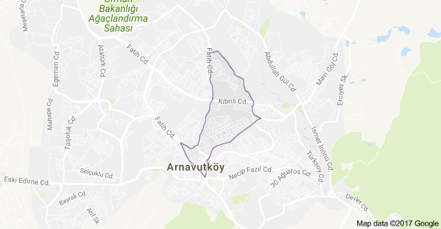 İslambey Mahallesi Uydu Görüntüsü ve Haritası Arnavutköy