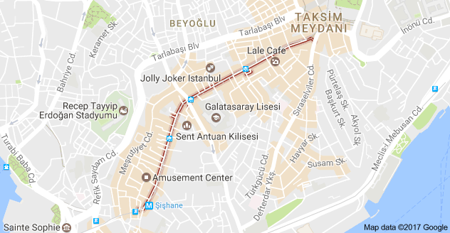 İstiklal Caddesi Uydu Görüntüsü, Harita