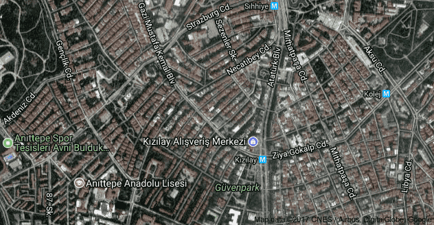 Ankara Kızılay Uydu Görüntüsü Uydu Haritası
