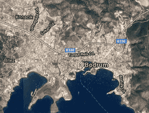 Muğla Bodrum Uydu Görüntüsü Haritası